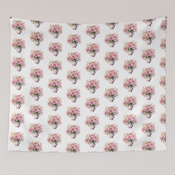 Item preview, Pink Lily Vase | Elegant Floral Aesthetic Art designed and sold by Mandayartstudio.