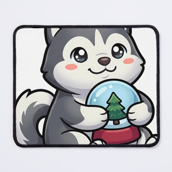Item preview, Cute Christmas Snow Globe Husky Holding a Snow Globe designed and sold by pumsquare.