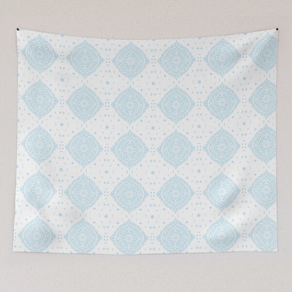 Item preview, Delicate floral pattern in blue and white designed and sold by Quiet Waters Design.