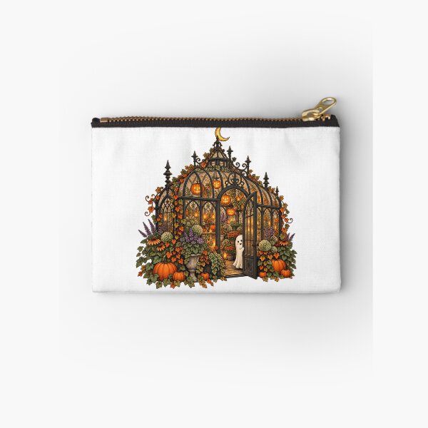 Item preview, Haunted Greenhouse with Friendly Ghost and Pumpkins designed and sold by NewAgeNexus.