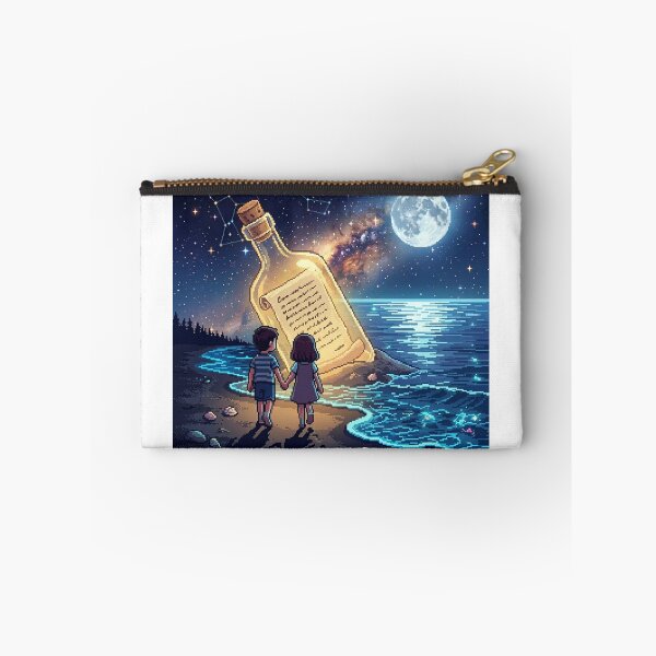 Item preview, Retro Pixel Art Magical Drift Bottle on Ocean Beach designed and sold by blairvina9028.