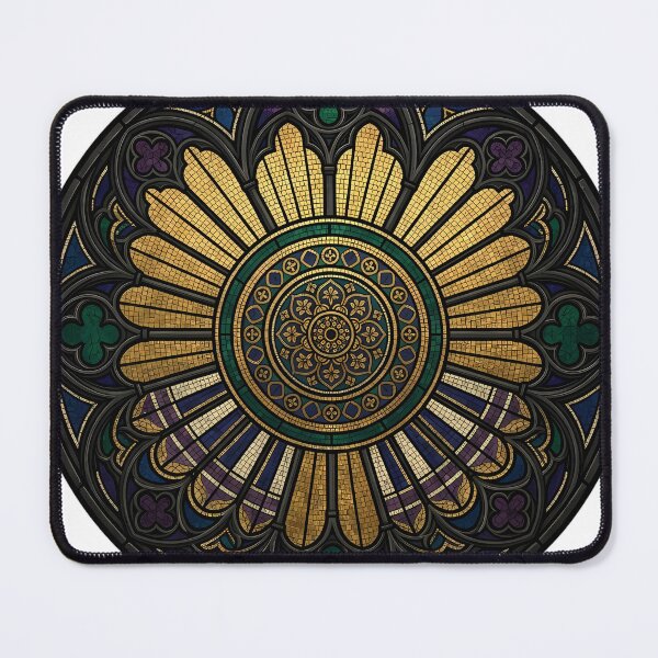 Item preview, Byzantine Mosaic Medallion - Gold Tile Gothic Emblem designed and sold by IllumeInk.