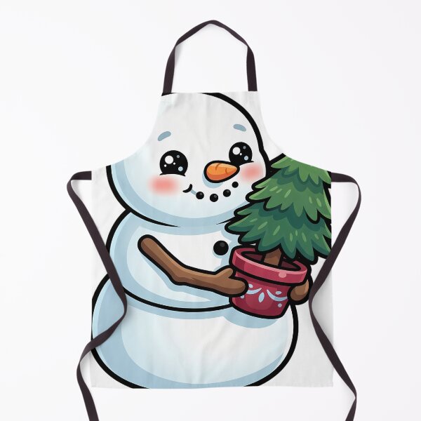 Item preview, Cute Christmas Snowman Holding a Small Potted Fir Tree designed and sold by pumsquare.