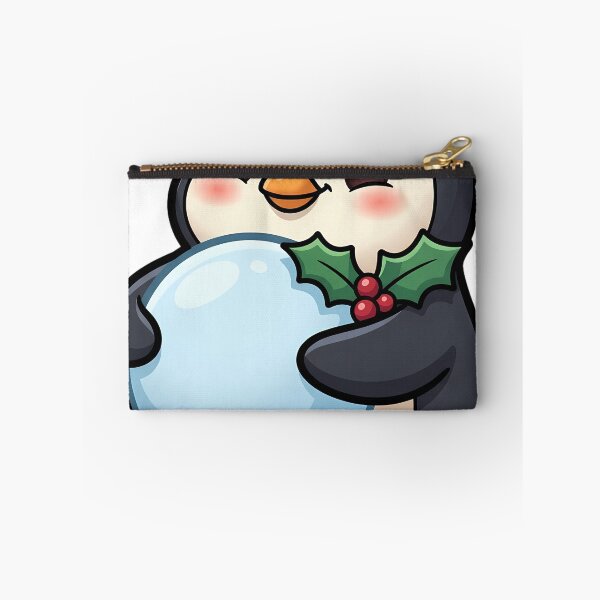 Item preview, Cute Christmas Snow Day Penguin Chick Hugging a Big Snowball designed and sold by pumsquare.