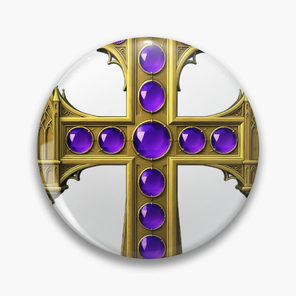 Item preview, Gothic Reliquary Cross - Carved Gold Emblem designed and sold by IllumeInk.