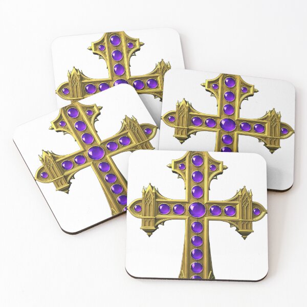 Item preview, Gothic Reliquary Cross - Carved Gold Emblem designed and sold by IllumeInk.