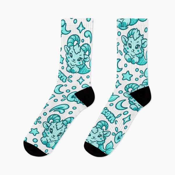 Item preview, Cute Capricorn Zodiac – Turquoise Kawaii Sea Goat Astrology Art designed and sold by MetaModel Editions.