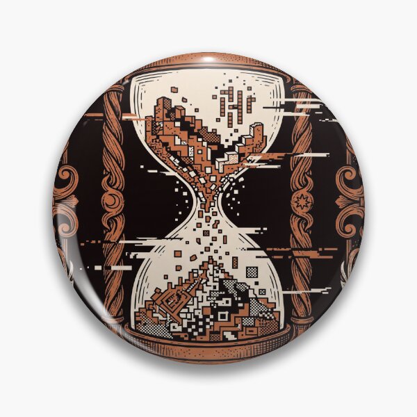 Item preview, Pixel Art Glitch Hourglass Vintage Ornament Graphic designed and sold by LayercraftArt.