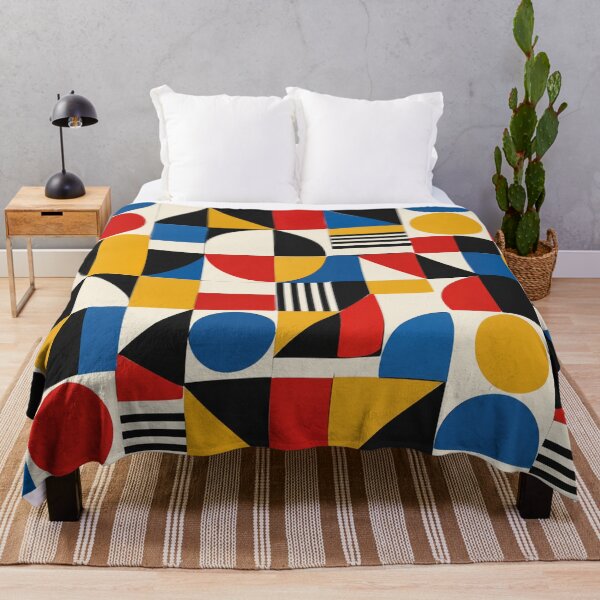 Item preview, Retro Bauhaus Abstract Primary Colors Geometric Seamless Pattern designed and sold by Shivora Studio.