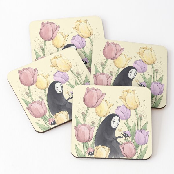 Item preview, No-Face and Soot Sprites Among Spring Tulips designed and sold by homedeco12.
