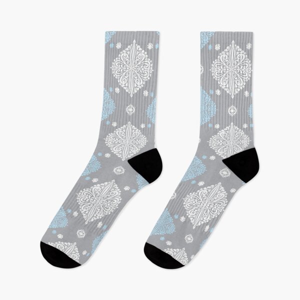 Item preview, Delicate floral pattern small in grey and blue designed and sold by Quiet Waters Design.