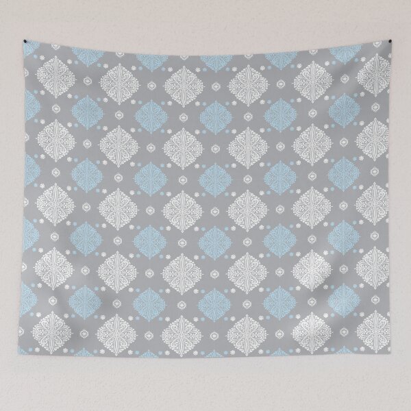 Item preview, Delicate floral pattern small in grey and blue designed and sold by Quiet Waters Design.