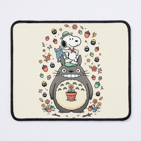Item preview, Totoro, Snoopy, and Friends Surrounded by Acorns and Blossoms designed and sold by homedeco12.