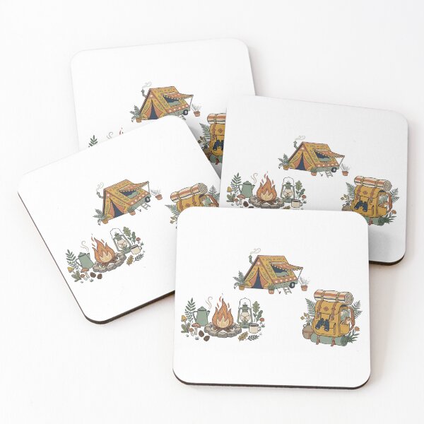 Item preview, camping bundle — Modern flat editorial Artwork designed and sold by DigitalGraphic1.
