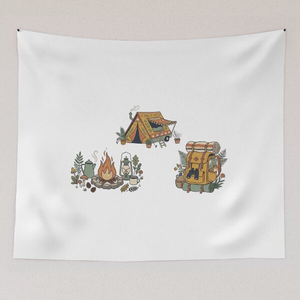 Item preview, camping bundle — Modern flat editorial Artwork designed and sold by DigitalGraphic1.