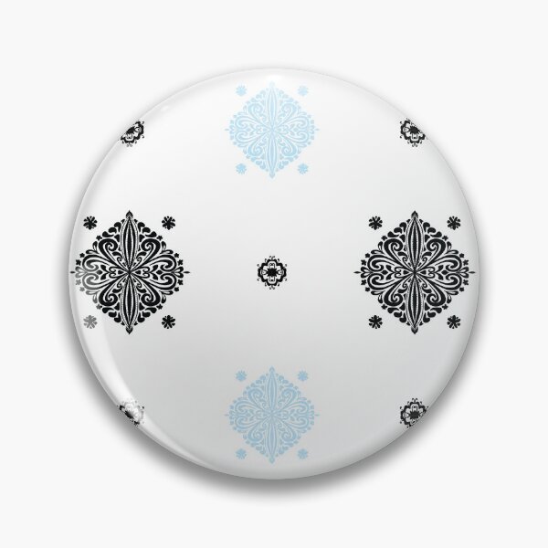 Item preview, Delicate floral pattern small in black and blue designed and sold by Quiet Waters Design.