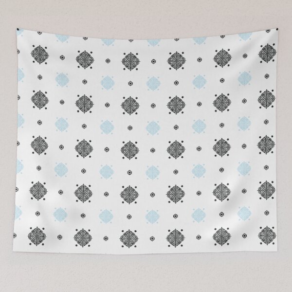 Item preview, Delicate floral pattern small in black and blue designed and sold by Quiet Waters Design.
