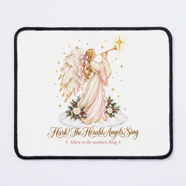 Item preview, Hark The Herald Angels Sing Watercolor Christmas Angel with Trumpet designed and sold by Panom Suavichien.