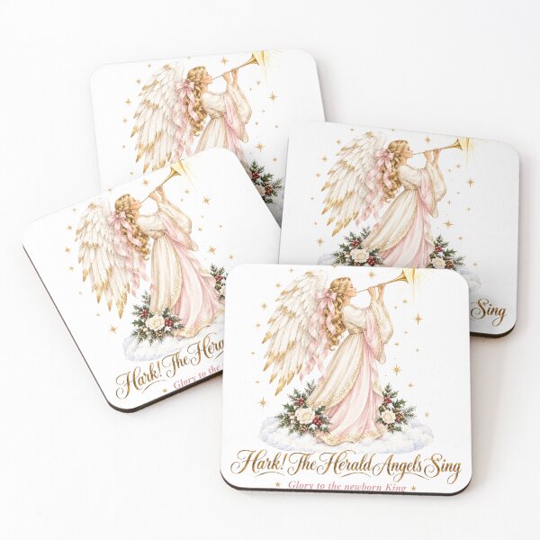 Item preview, Hark The Herald Angels Sing Watercolor Christmas Angel with Trumpet designed and sold by Panom Suavichien.