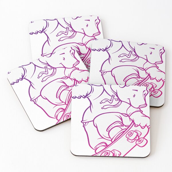 Item preview, Pink Outline Skateboard Bear designed and sold by praserit-uzi.