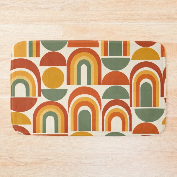 Item preview, Retro 70s Rainbow Arches Mid Century Geometric Seamless Pattern designed and sold by Shivora Studio.