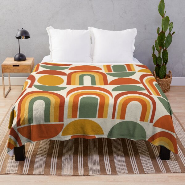 Item preview, Retro 70s Rainbow Arches Mid Century Geometric Seamless Pattern designed and sold by Shivora Studio.