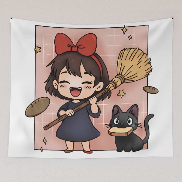 Item preview, Cute art smile girl [[kiki's]] and -%[ghiblis]%- cat aways  designed and sold by Sazqonexshop.