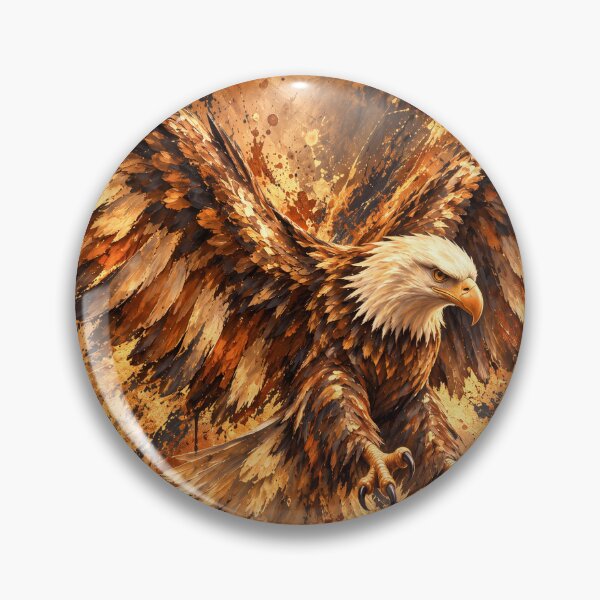 Item preview, Majestic Bronze Bald Eagle in Flight – Abstract Wildlife Art, American Eagle, Patriotic Bird of Prey Artwork designed and sold by GoodPlaceToShop.