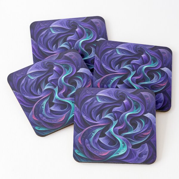Item preview, Mystic Violet Vortex - Abstract Sharp Swirls & 3D Sculpted Wave Art designed and sold by Dogandesighn.