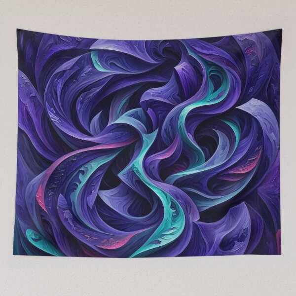 Item preview, Mystic Violet Vortex - Abstract Sharp Swirls & 3D Sculpted Wave Art designed and sold by Dogandesighn.
