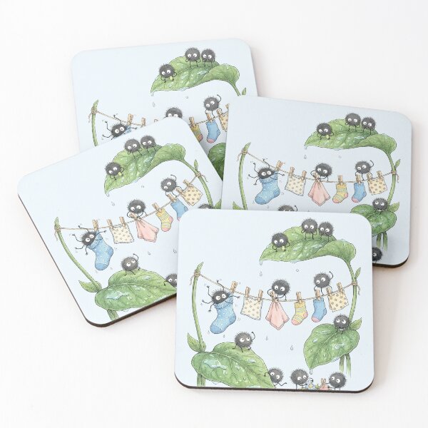 Item preview, Soot Sprites Doing Laundry on a Leaf designed and sold by homedeco12.