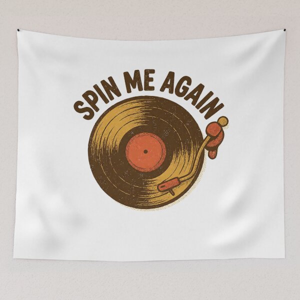 Item preview, Spin Me Again Retro Vinyl Record Turntable Vintage Music Lover Design designed and sold by cannsuh.