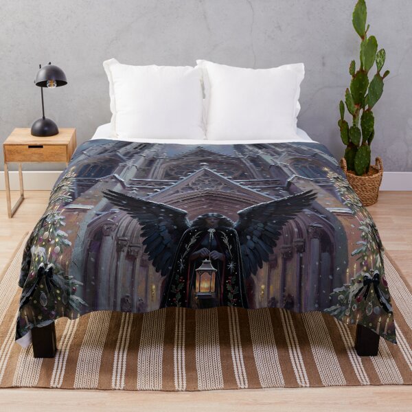 Item preview, Dark Angel Gothic Christmas Cathedral Under a Full Moon Fantasy Art designed and sold by cr6zym1nd.