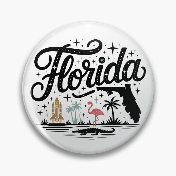 Item preview, Florida State Retro Script Flamingo Palm Souvenir designed and sold by LoFizzy.