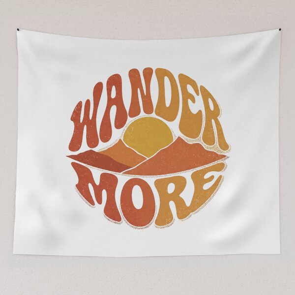 Item preview, Wander More Retro Sunset Mountains Groovy 70s Adventure Hiking Design designed and sold by cannsuh.