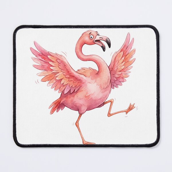 Item preview, Clumsy Flamingo Balancing Watercolor Art designed and sold by Digitalphoto4u.