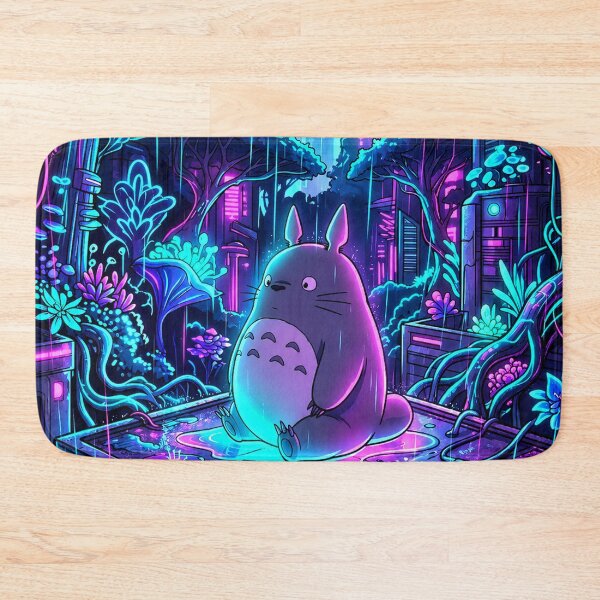 Item preview, Cyberpunk Totoro in the Neon Rain designed and sold by homedeco12.