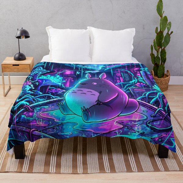 Item preview, Cyberpunk Totoro in the Neon Rain designed and sold by homedeco12.