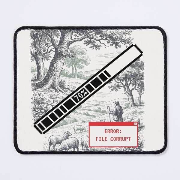 Item preview, Vintage Pastoral Landscape File Corrupt Glitch Art designed and sold by LayercraftArt.