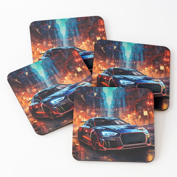 Item preview, Black Performance Coupe in Neon Rainy City designed and sold by RevUpDesign.
