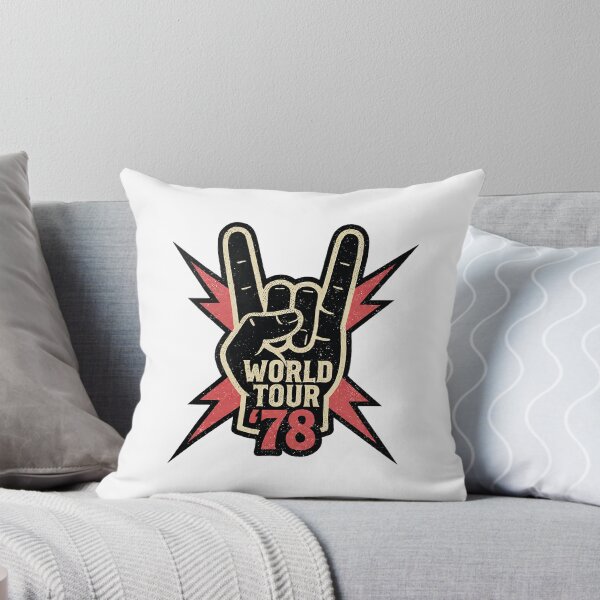 Item preview, World Tour 78 Retro Rock Hand Horns Lightning Bolt Vintage Concert Design designed and sold by cannsuh.