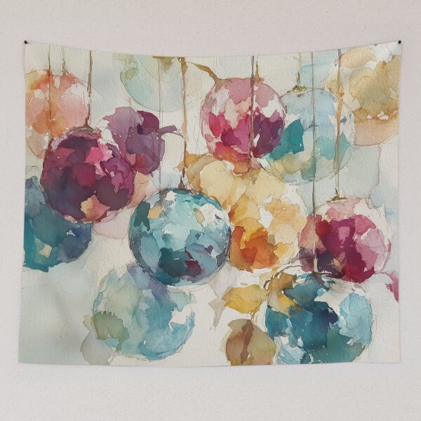 Item preview, Watercolor Glass Ornaments in Jewel Tones designed and sold by solynneart.