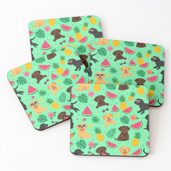 Item preview, Labrador Retriever Summer Pattern - Dogs, Watermelons and Pineapples designed and sold by Goodthingstree.