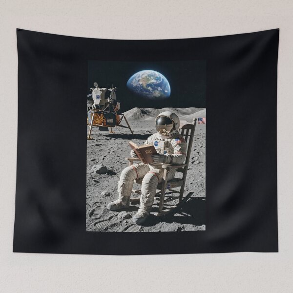Item preview, NASA astronaut reading the bible on the moon  designed and sold by WiseBow.