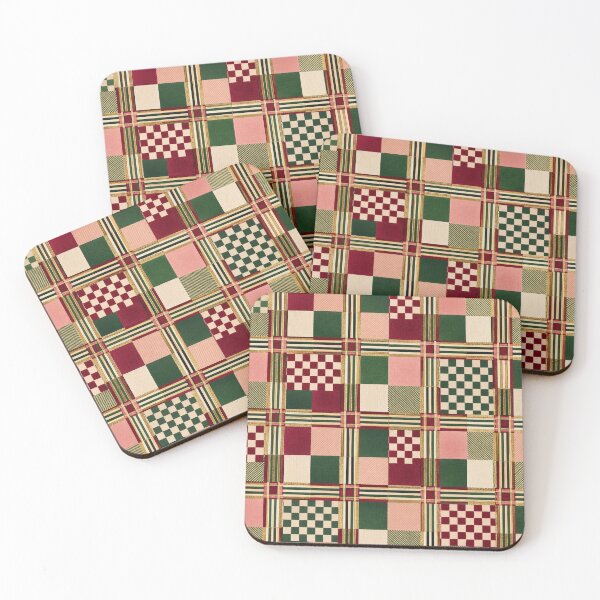 Item preview, Vintage Christmas Patchwork Plaid Pattern designed and sold by Dream Bloom Gallery.