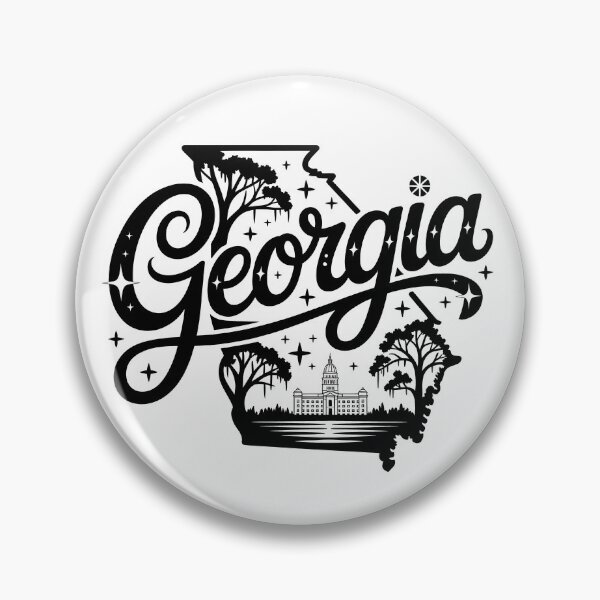 Item preview, Georgia State Retro Script Southern Oak Trees USA designed and sold by LoFizzy.