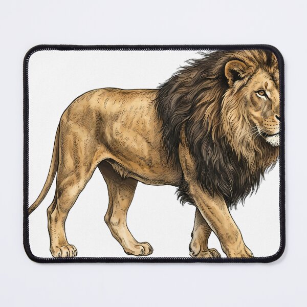 Item preview, Vintage Naturalist Pacing African Lion — Antique Big Cat Art designed and sold by Catch333.