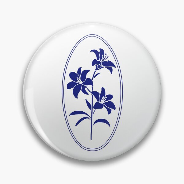 Item preview, Vintage Blue Botanical Floral Motif in Oval Frame - 38 designed and sold by ivyysophia.