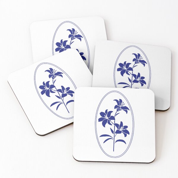 Item preview, Vintage Blue Botanical Floral Motif in Oval Frame - 38 designed and sold by ivyysophia.
