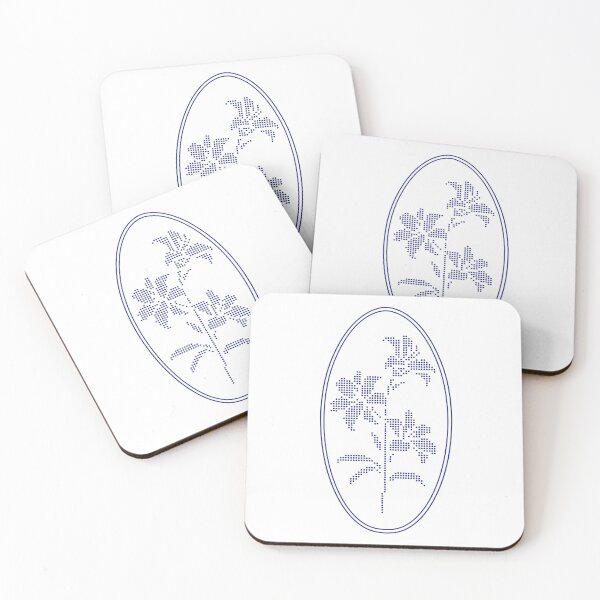 Item preview, Vintage Blue Botanical Floral Motif in Oval Frame - 40 designed and sold by ivyysophia.